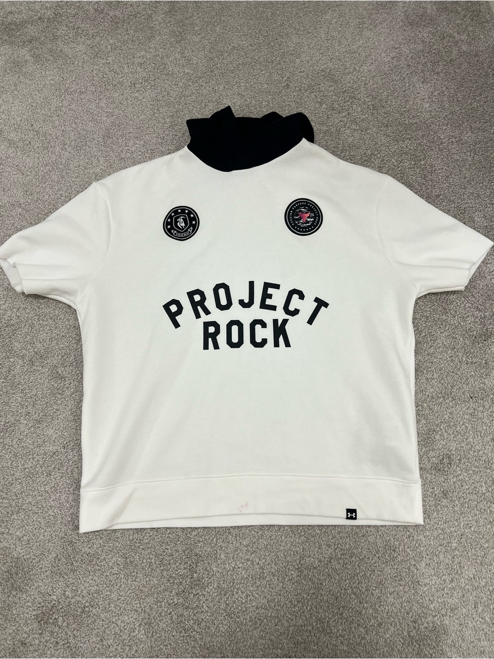 Under Armour White & Black Project Rock Short Sleeve